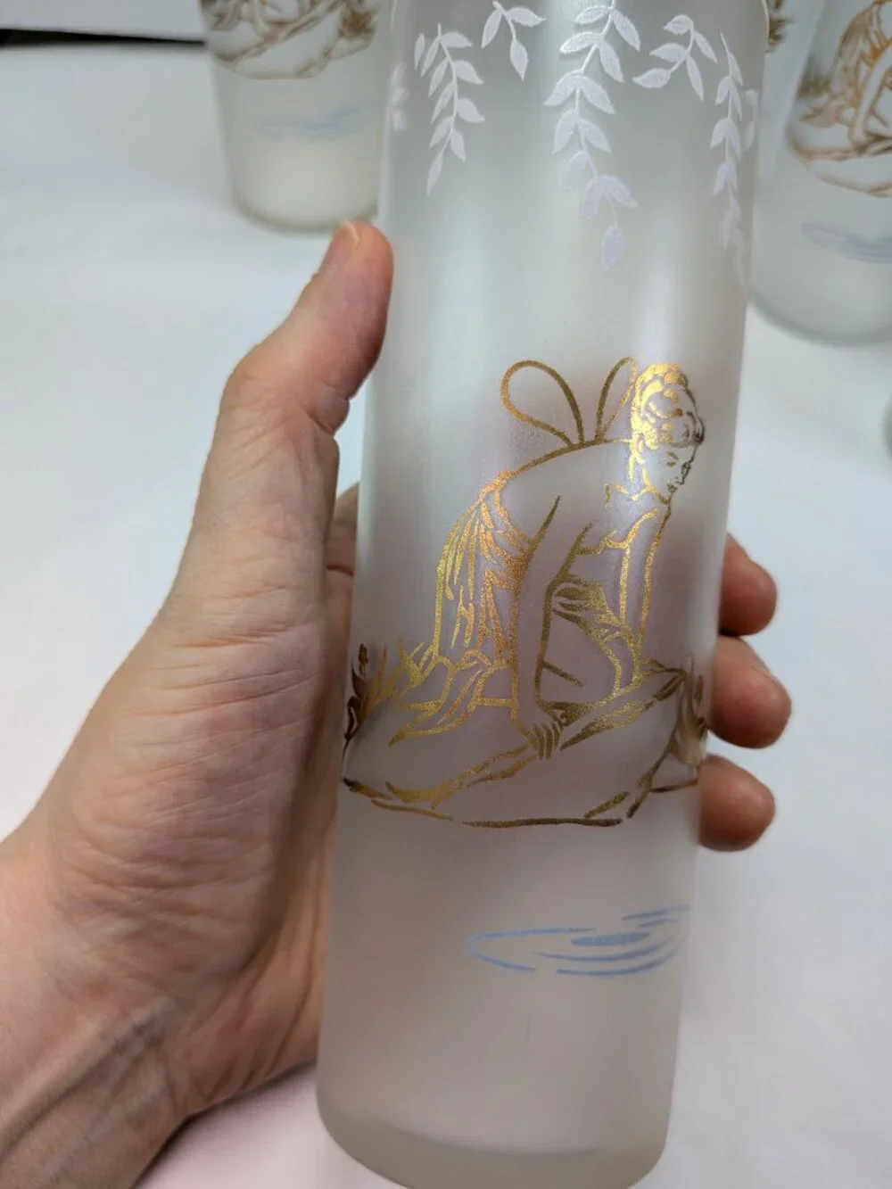 Vintage Libbey White Rock Psyche Fairy Glasses Set 6 Fairycore 50s